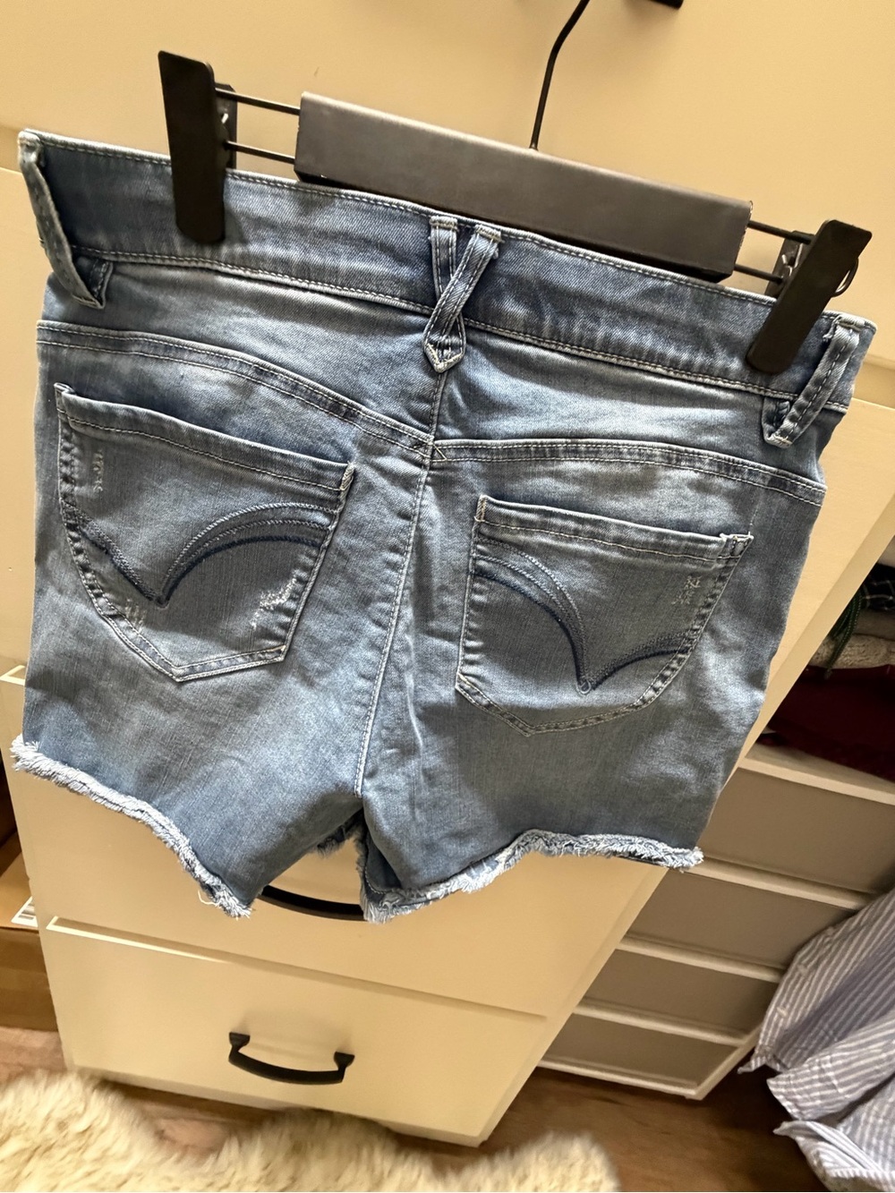 Democracy Light Blue Distressed Denim Jean Shorts - Picture 4 of 4